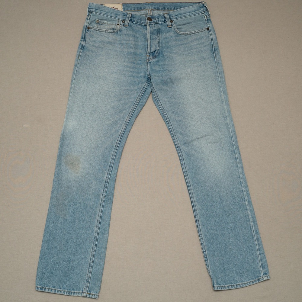 Vintage Y2k 2000s Hollister Low Rise Straight Denim Jeans Tagged 32x30 Cotton